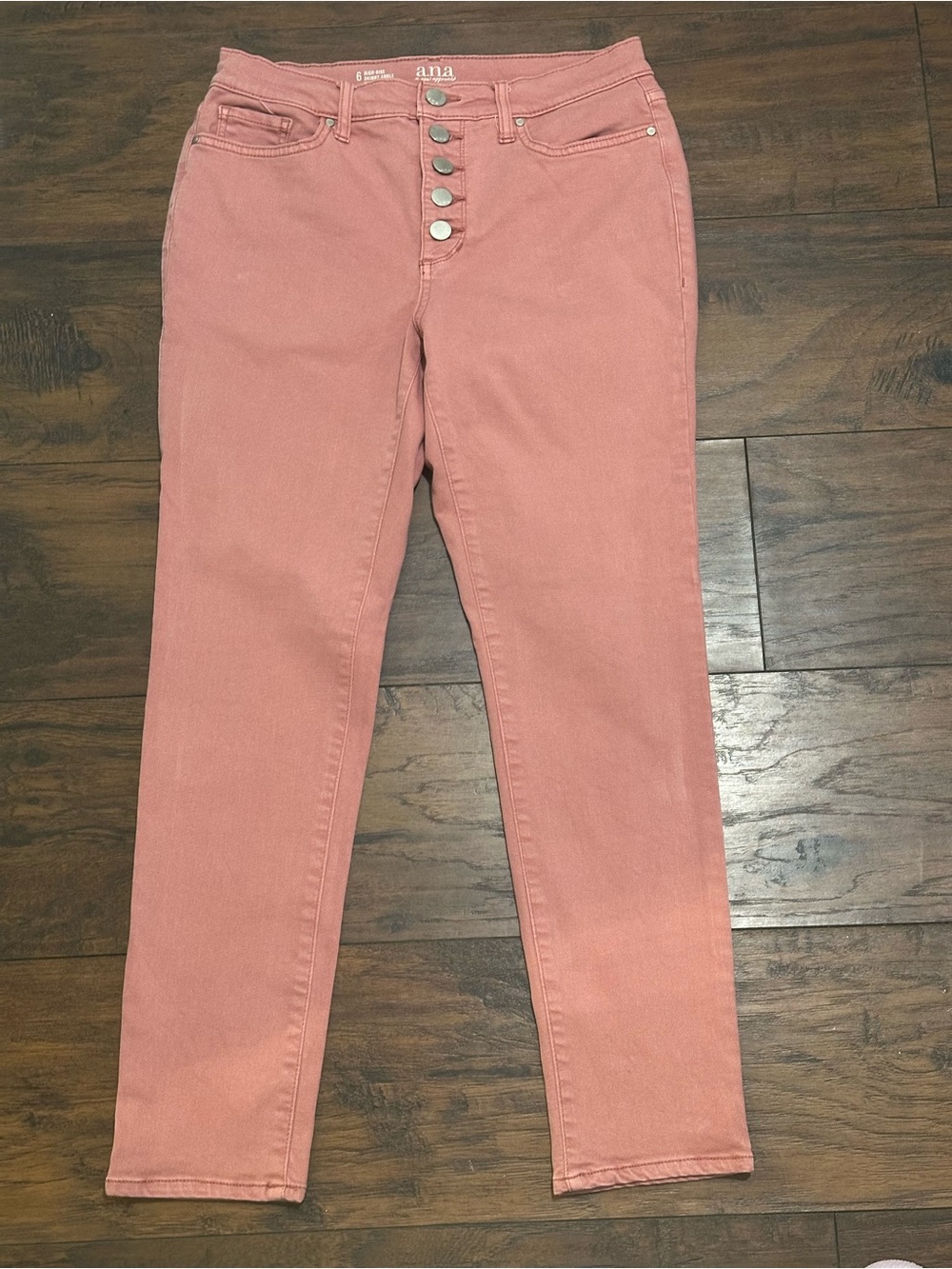 a.n.a Rose Pink Button-Fly Cropped Jeans size 6